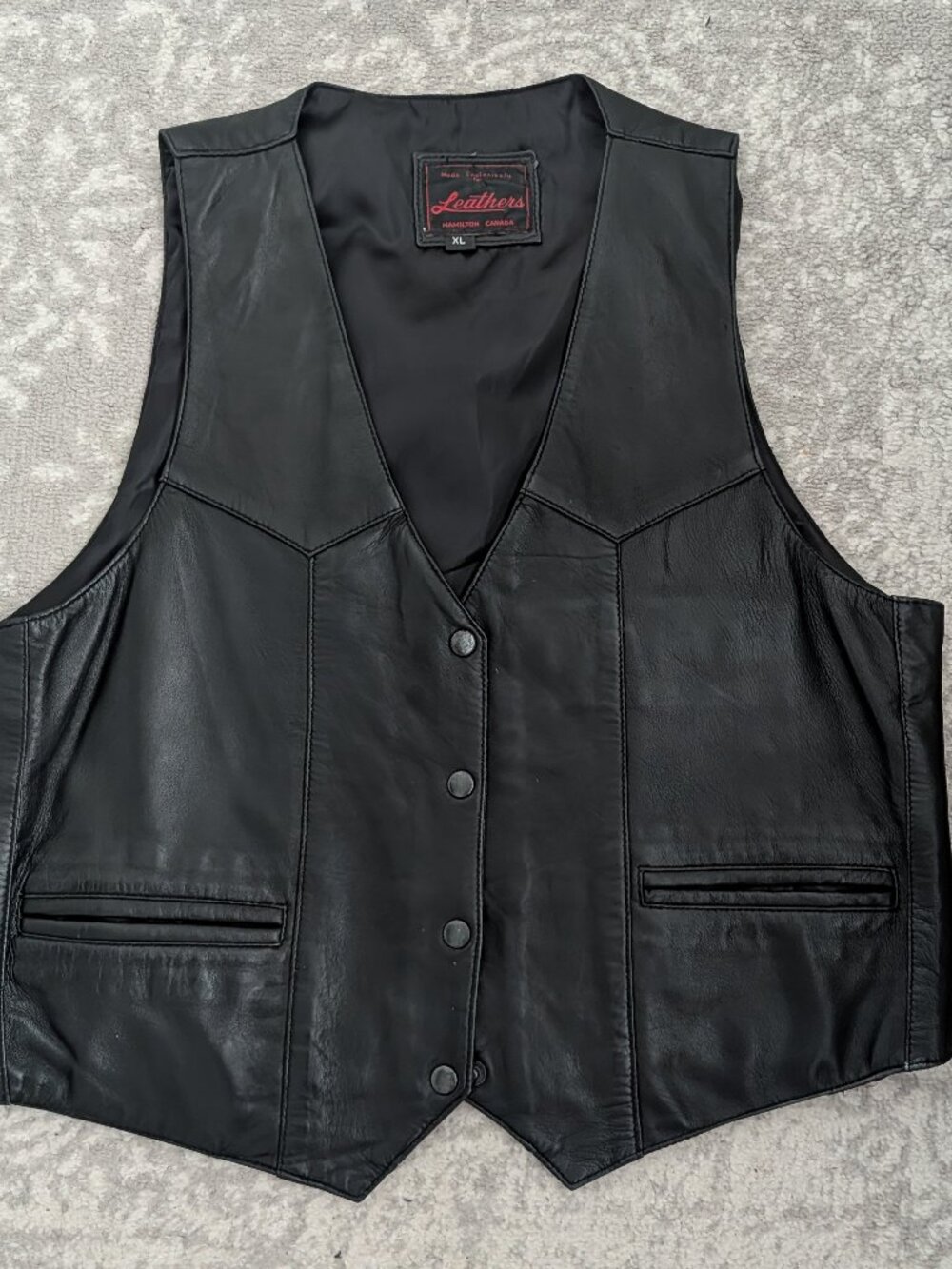 Men's XL Leathers Biker Motorcycle Vest Genuine Leather Vintage Leathers